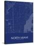 North Miami, United States of America Blue Map-null-Stretched Canvas