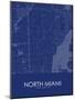 North Miami, United States of America Blue Map-null-Mounted Poster