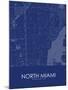 North Miami, United States of America Blue Map-null-Mounted Poster
