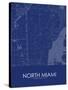 North Miami, United States of America Blue Map-null-Stretched Canvas