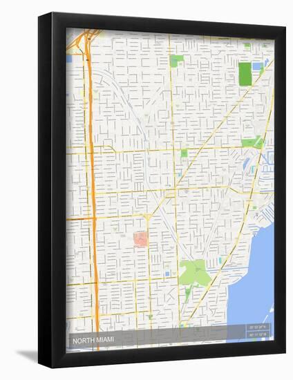 North Miami, United States of America Map-null-Framed Poster