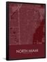 North Miami, United States of America Red Map-null-Framed Poster