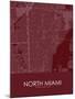 North Miami, United States of America Red Map-null-Mounted Poster