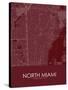 North Miami, United States of America Red Map-null-Stretched Canvas