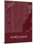 North Miami, United States of America Red Map-null-Mounted Poster
