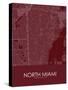 North Miami, United States of America Red Map-null-Stretched Canvas