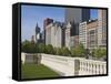 North Michigan Avenue by Millennium Park, Chicago, Illinois, USA-Amanda Hall-Framed Stretched Canvas