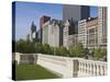 North Michigan Avenue by Millennium Park, Chicago, Illinois, USA-Amanda Hall-Stretched Canvas