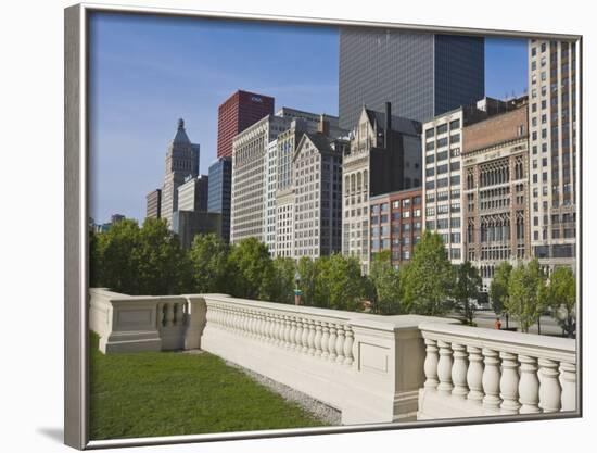 North Michigan Avenue by Millennium Park, Chicago, Illinois, USA-Amanda Hall-Framed Photographic Print