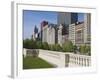 North Michigan Avenue by Millennium Park, Chicago, Illinois, USA-Amanda Hall-Framed Photographic Print