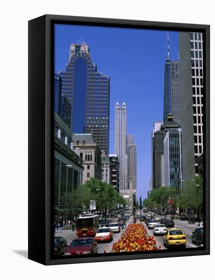 North Michigan Avenue Chicago Illinois USA-null-Framed Stretched Canvas
