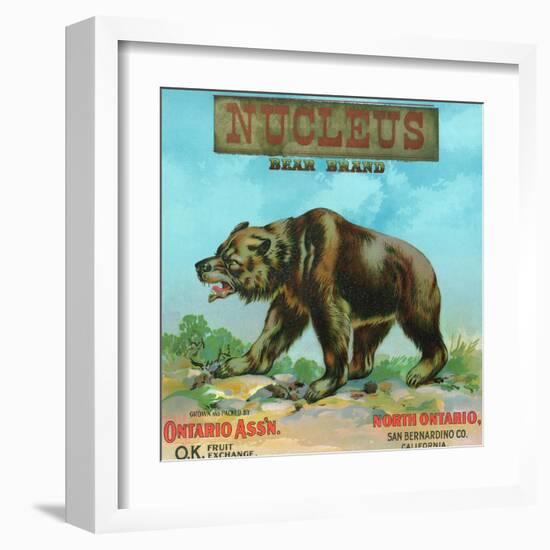 North Ontario, California, Nucleus Bear Brand Citrus Label-Lantern Press-Framed Art Print