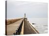 North Pier and Lighthouse, Tynemouth, North Tyneside, Tyne and Wear, England, United Kingdom, Europ-Mark Sunderland-Stretched Canvas