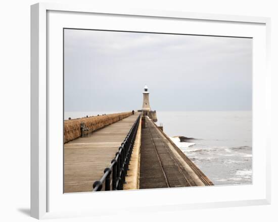 North Pier and Lighthouse, Tynemouth, North Tyneside, Tyne and Wear, England, United Kingdom, Europ-Mark Sunderland-Framed Photographic Print