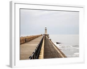 North Pier and Lighthouse, Tynemouth, North Tyneside, Tyne and Wear, England, United Kingdom, Europ-Mark Sunderland-Framed Photographic Print