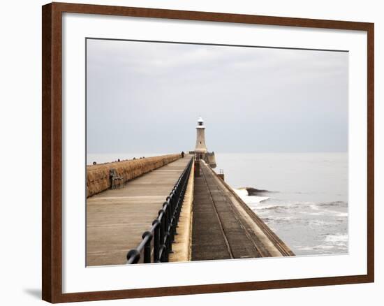 North Pier and Lighthouse, Tynemouth, North Tyneside, Tyne and Wear, England, United Kingdom, Europ-Mark Sunderland-Framed Photographic Print