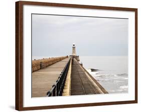 North Pier and Lighthouse, Tynemouth, North Tyneside, Tyne and Wear, England, United Kingdom, Europ-Mark Sunderland-Framed Photographic Print