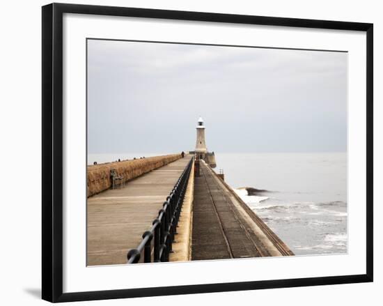 North Pier and Lighthouse, Tynemouth, North Tyneside, Tyne and Wear, England, United Kingdom, Europ-Mark Sunderland-Framed Photographic Print