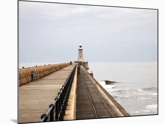 North Pier and Lighthouse, Tynemouth, North Tyneside, Tyne and Wear, England, United Kingdom, Europ-Mark Sunderland-Mounted Photographic Print