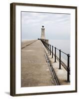 North Pier and Lighthouse, Tynemouth, North Tyneside, Tyne and Wear, England, United Kingdom, Europ-Mark Sunderland-Framed Photographic Print