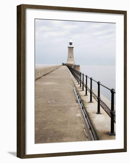 North Pier and Lighthouse, Tynemouth, North Tyneside, Tyne and Wear, England, United Kingdom, Europ-Mark Sunderland-Framed Photographic Print