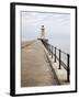 North Pier and Lighthouse, Tynemouth, North Tyneside, Tyne and Wear, England, United Kingdom, Europ-Mark Sunderland-Framed Photographic Print
