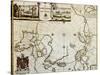 North Pole And Adjoining Lands Old Map. Created By Moses Pitt, Published In Oxford, 1680-marzolino-Stretched Canvas