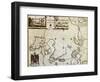 North Pole And Adjoining Lands Old Map. Created By Moses Pitt, Published In Oxford, 1680-marzolino-Framed Art Print