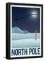 North Pole Retro Travel Poster-null-Framed Poster