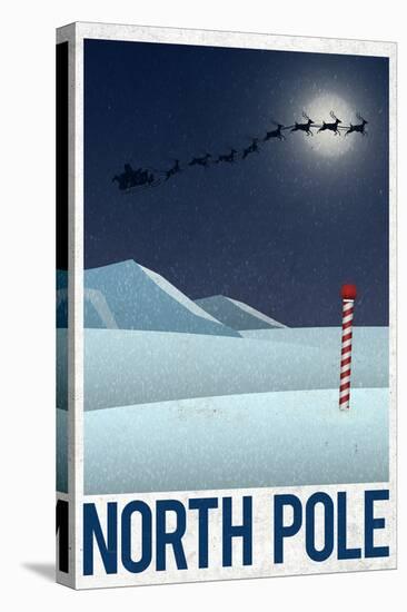 North Pole Retro Travel-null-Stretched Canvas