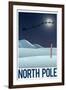 North Pole Retro Travel-null-Framed Art Print