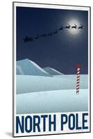 North Pole Retro Travel-null-Mounted Poster