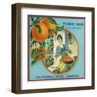 North Pomona, California, Piedmont Brand Citrus Label-Lantern Press-Framed Art Print