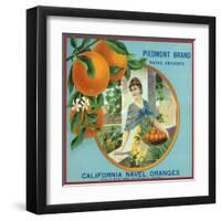 North Pomona, California, Piedmont Brand Citrus Label-Lantern Press-Framed Art Print