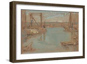 North River Dock, New York, 1901-Childe Hassam-Framed Giclee Print