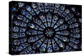 North Rose Window of Notre Dame Cathedral, Paris, Ile-De-France, France-null-Stretched Canvas