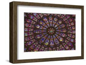North Rose Window Virgin Mary Jesus Disciples Stained Glass Notre Dame Cathedral Paris, France-William Perry-Framed Photographic Print