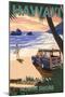 North Shore, Hawai'i - Woody on Beach-Lantern Press-Mounted Art Print