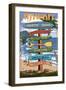 North Shore, Oahu, Hawaii - Sign Destinations-Lantern Press-Framed Art Print