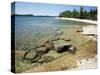 North Shore of Lake on Rocky Platform of Forested Laurentian Shield, Lake Superior, Canada-Tony Waltham-Stretched Canvas