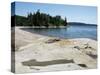 North Shore of Lake on Rocky Platform of Forested Laurentian Shield, Lake Superior, Canada-Tony Waltham-Stretched Canvas