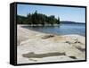 North Shore of Lake on Rocky Platform of Forested Laurentian Shield, Lake Superior, Canada-Tony Waltham-Framed Stretched Canvas