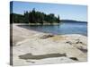 North Shore of Lake on Rocky Platform of Forested Laurentian Shield, Lake Superior, Canada-Tony Waltham-Stretched Canvas