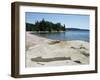 North Shore of Lake on Rocky Platform of Forested Laurentian Shield, Lake Superior, Canada-Tony Waltham-Framed Photographic Print