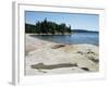 North Shore of Lake on Rocky Platform of Forested Laurentian Shield, Lake Superior, Canada-Tony Waltham-Framed Photographic Print