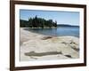 North Shore of Lake on Rocky Platform of Forested Laurentian Shield, Lake Superior, Canada-Tony Waltham-Framed Photographic Print