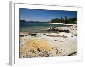 North Shore of Lake on Rocky Platform of Forested Laurentian Shield, Lake Superior, Canada-Tony Waltham-Framed Photographic Print