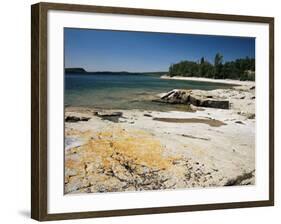 North Shore of Lake on Rocky Platform of Forested Laurentian Shield, Lake Superior, Canada-Tony Waltham-Framed Photographic Print