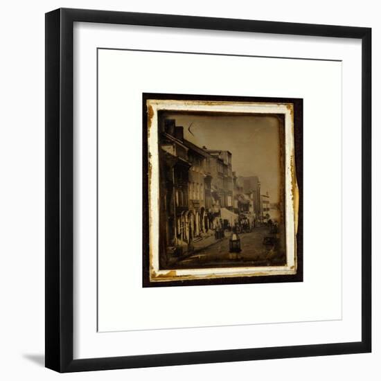 North Side of Chestnut Street, Philadelphia, Pennsylvania, USA, America, Between 1842 and 1845-null-Framed Premium Giclee Print