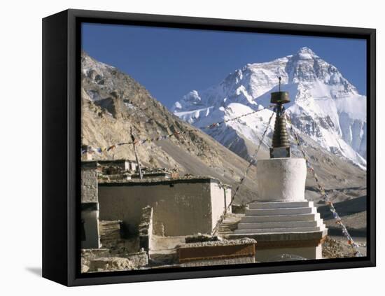 North Side of Mount Everest (Chomolungma), from Rongbuk Monastery, Himalayas, Tibet, China-Tony Waltham-Framed Stretched Canvas